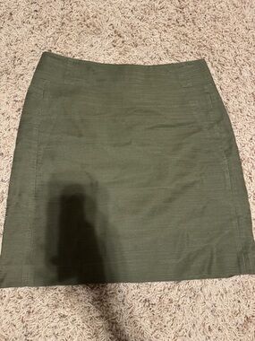 Ann Taylor Military Olive Mini Skirt